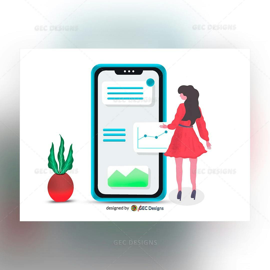 Mobile SEO concept illustration