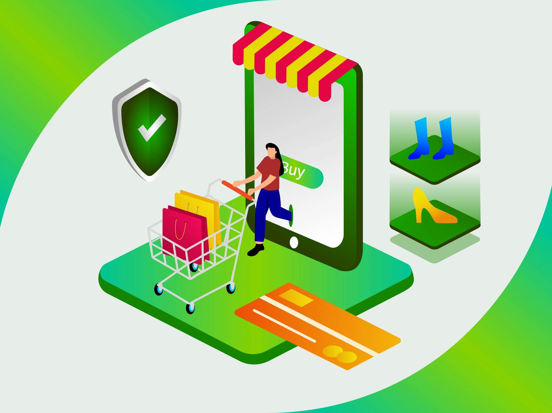 The Future of Retail E-Commerce Concept Vector Illustration