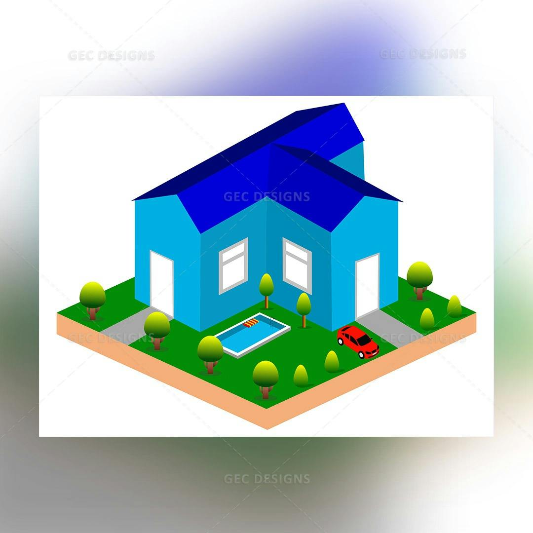 Vector house model illustration #001