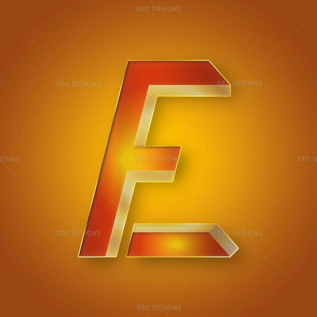 Clean and Modern 3D Vector Logo Design with Letter E
