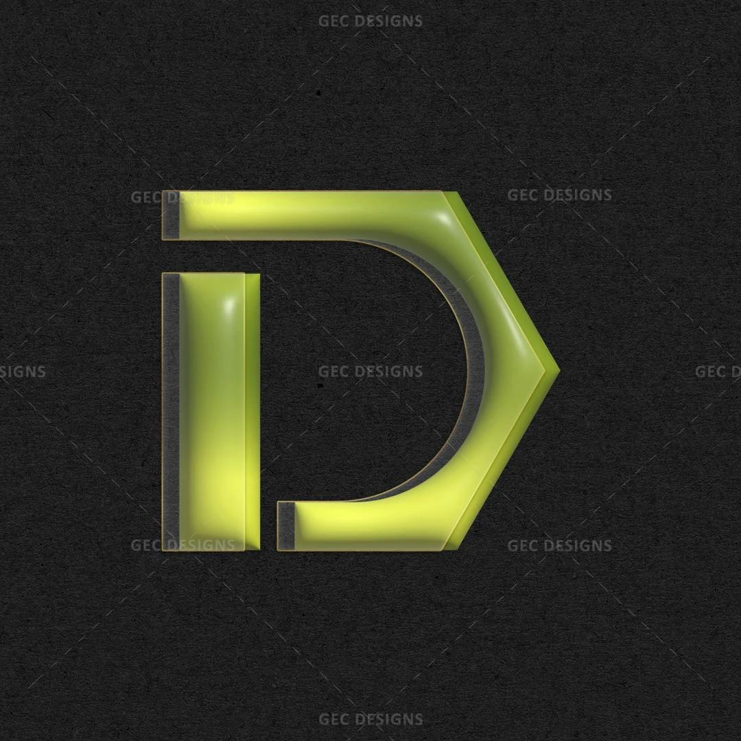Geometric Alphabet D vector Logo Design