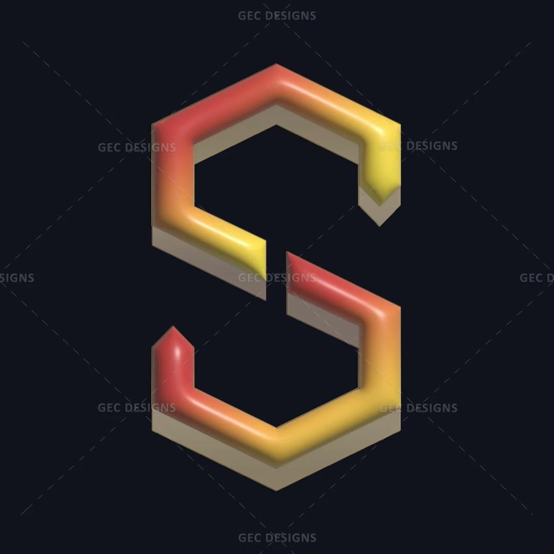 Geometric Alphabet letter S Vector Logo template