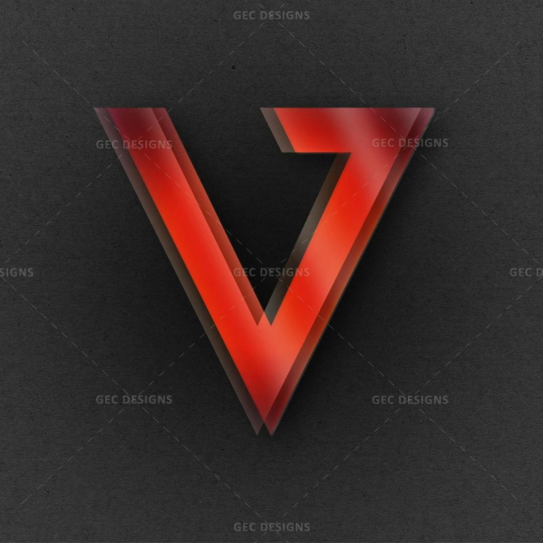 Simple and Elegant 3D Vector Logo Design with Letter V