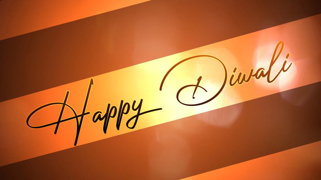 Happy Diwali text animated PSD template