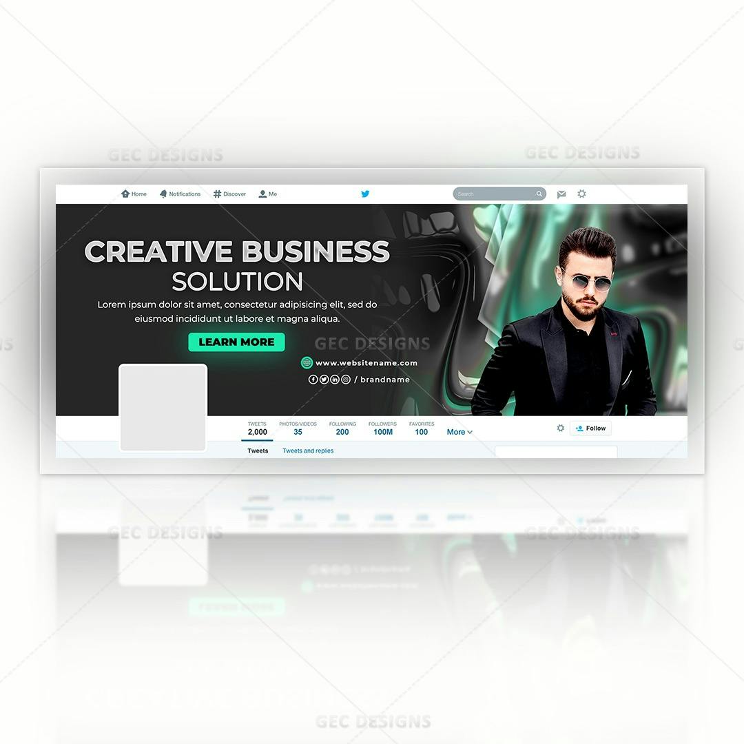 Business solution services Twitter header template