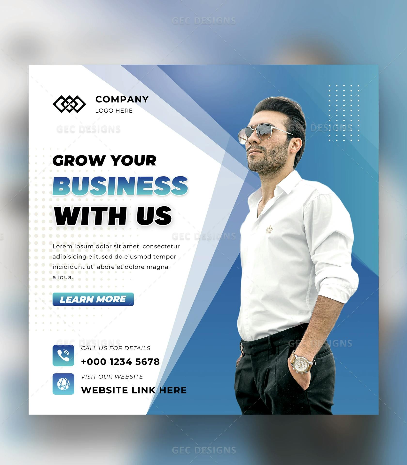 Business solutions social media and Instagram poster template