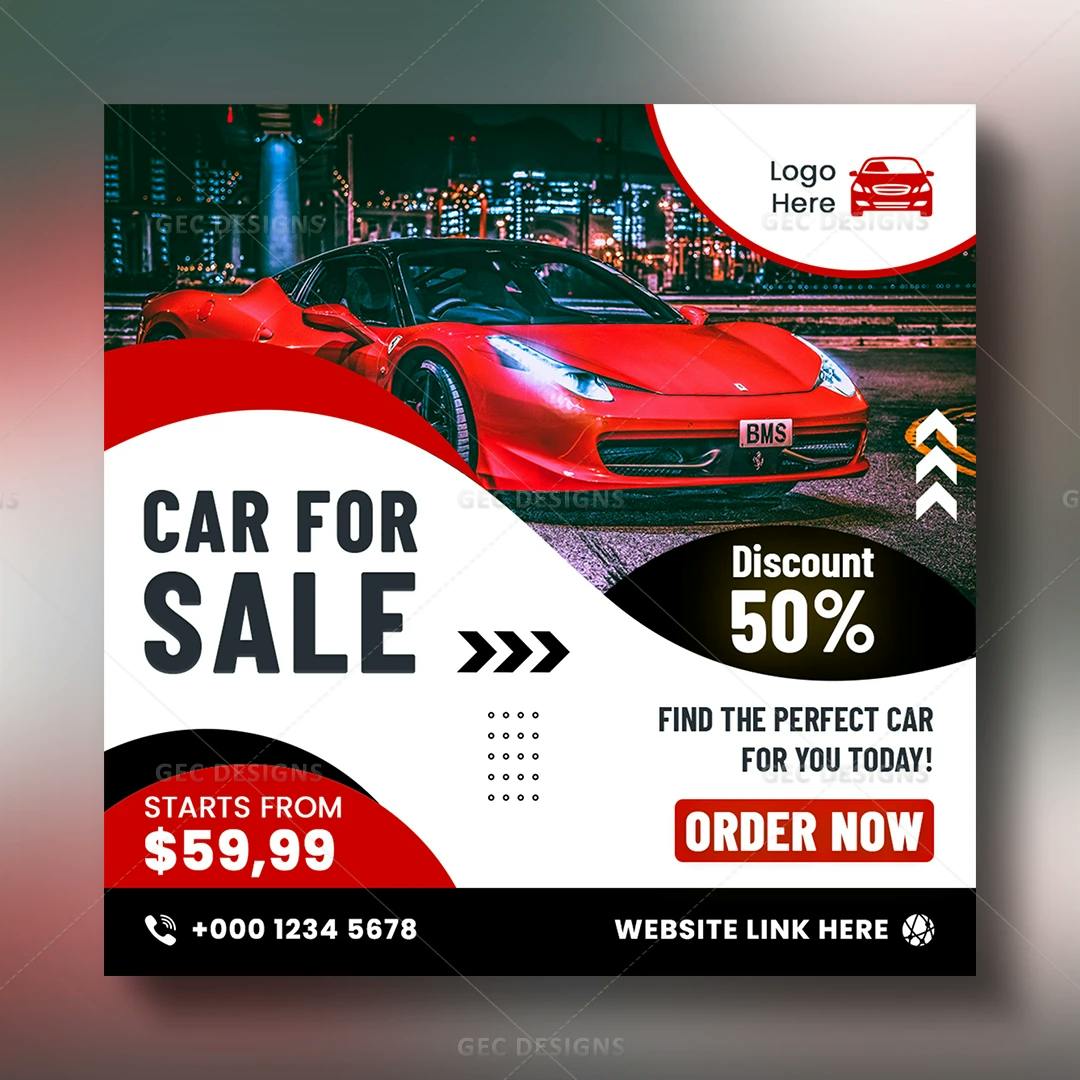 Car sale promotion Instagram post banner design