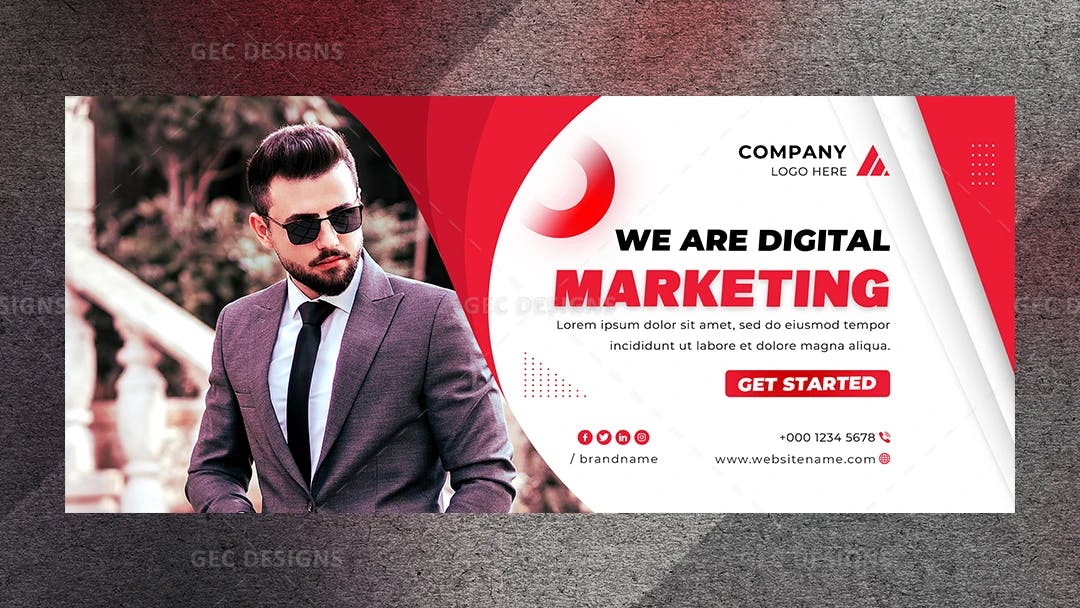 Facebook Cover PSD Template for Digital Marketers