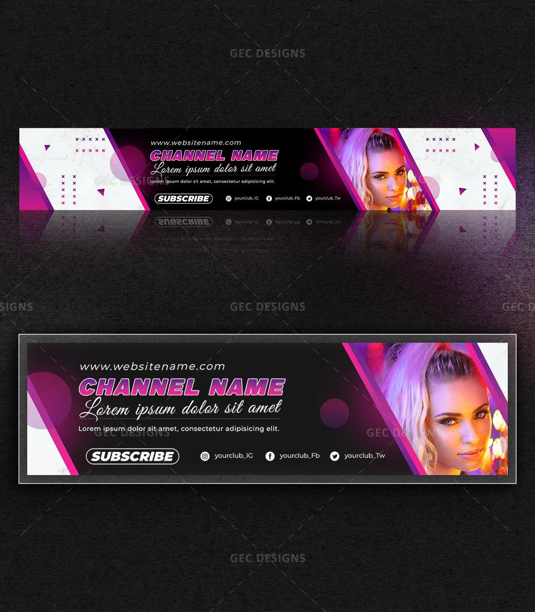 Fashion Celebrity YouTube Channel Art Template