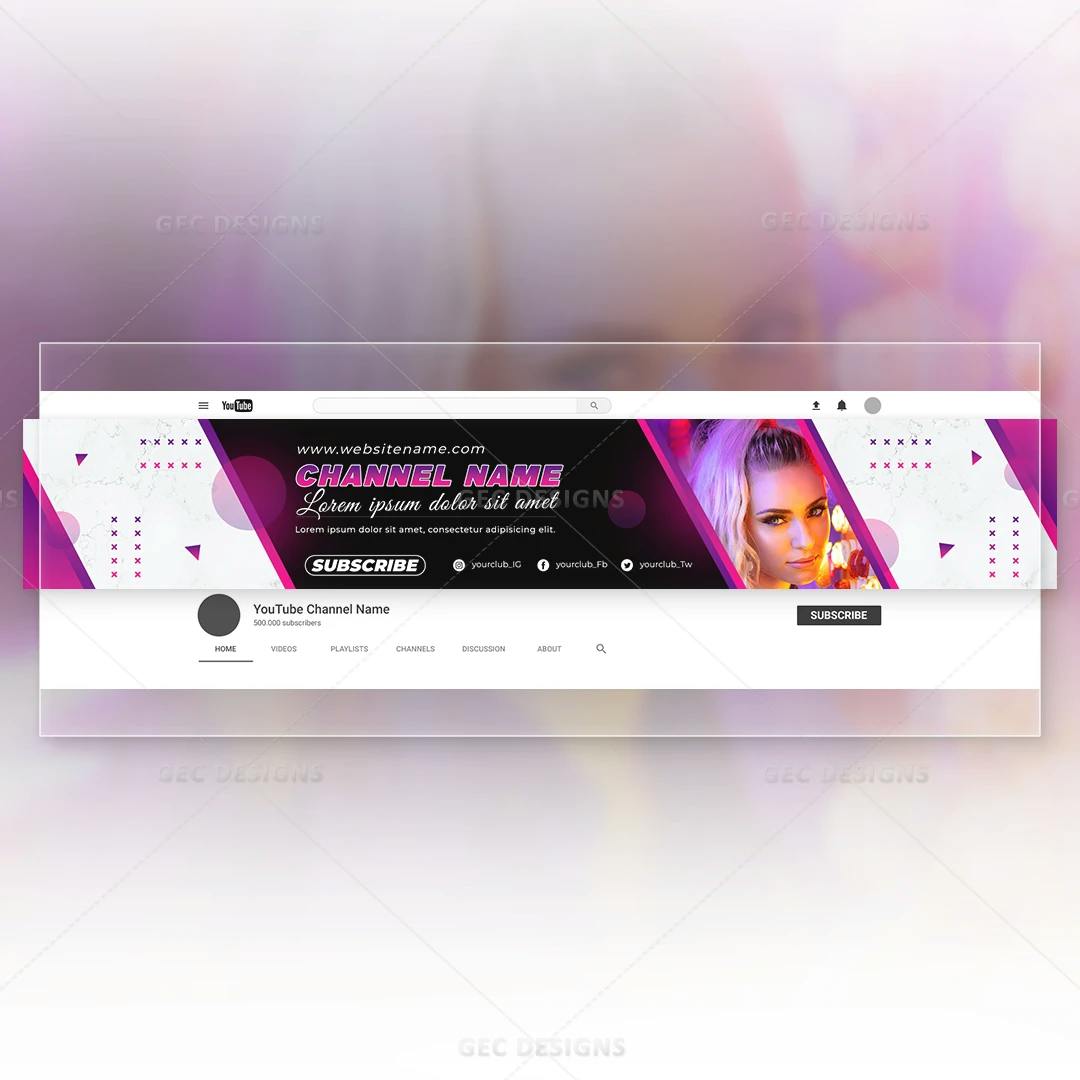 Fashion Celebrity YouTube Channel Art Template