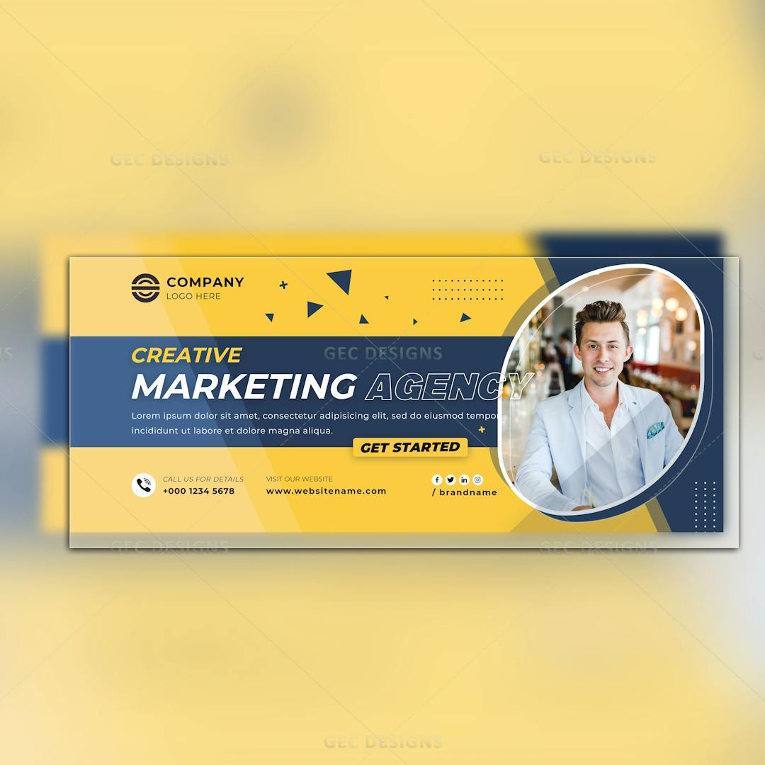 Marketing Agency business Facebook cover template