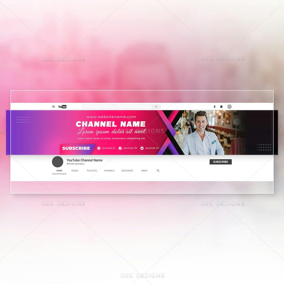 Professional YouTube Channel Art PSD Template