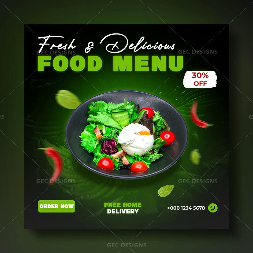 Restaurant business promotion Instagram poster