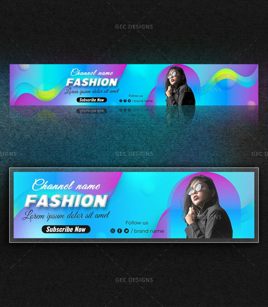 YouTube Channel Banner Template for Fashionistas