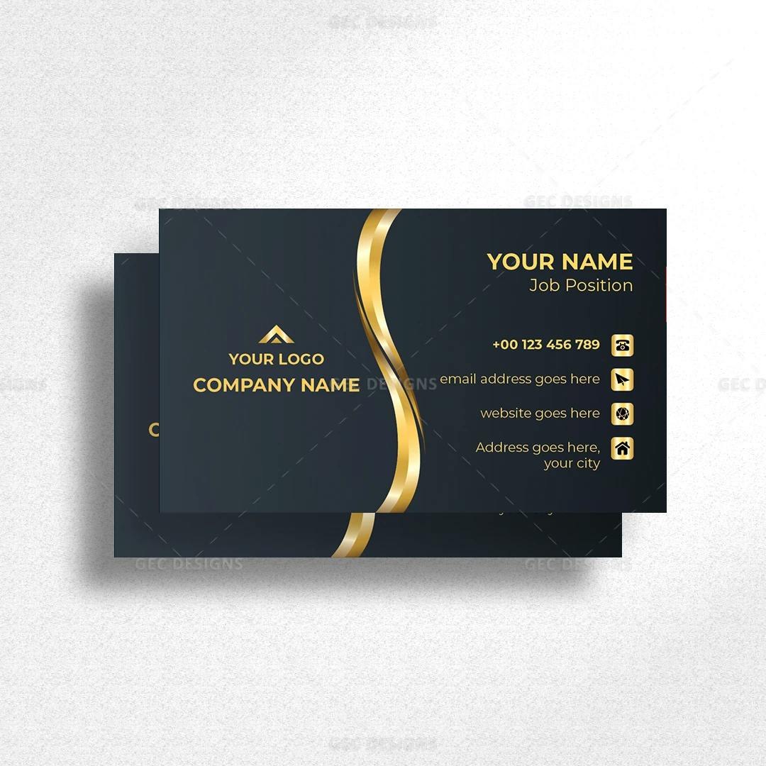 Golden Black Business Card design vector template