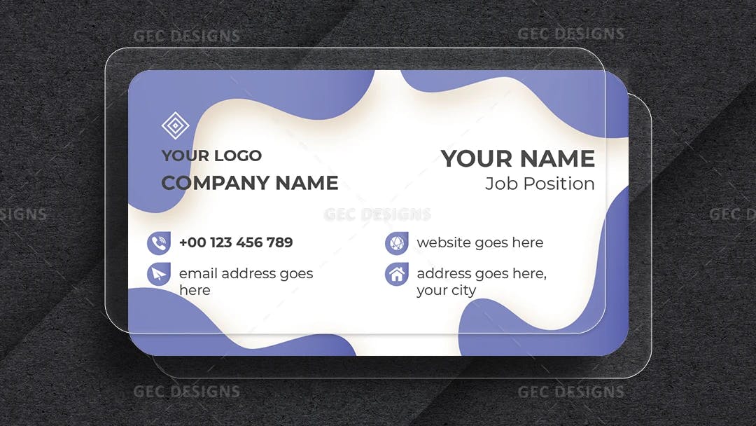 Innovative Fluid Rounded Corner Business Card Template
