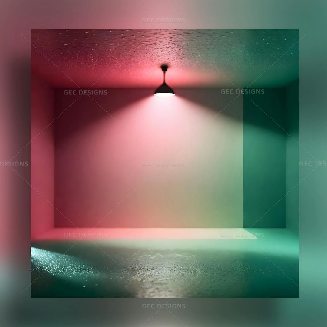 A Room with red and green lights AI-generated image