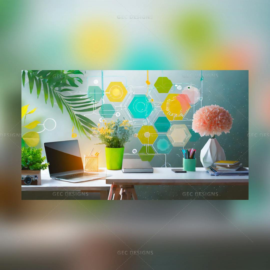 Aesthetic office desk HD wallpaper
