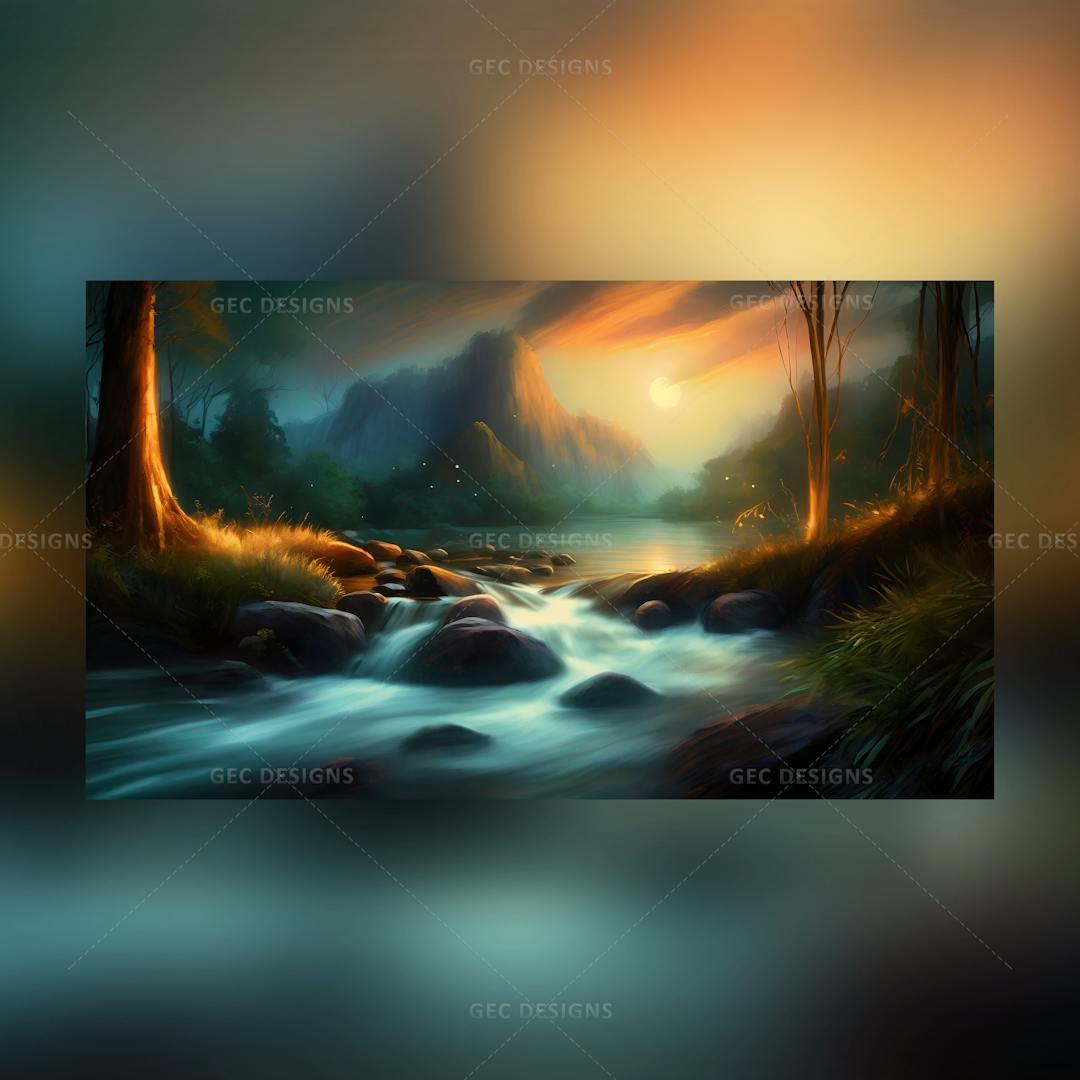Beautiful fantasy river magic nature Ultra HD wallpaper 4K