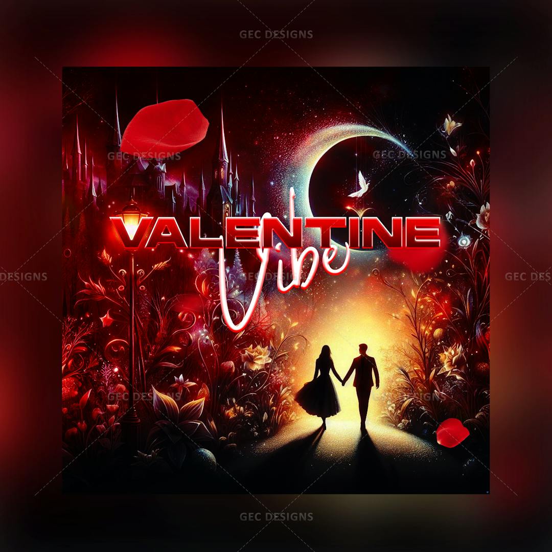 Couple holding hand walking, Red background wallpaper image