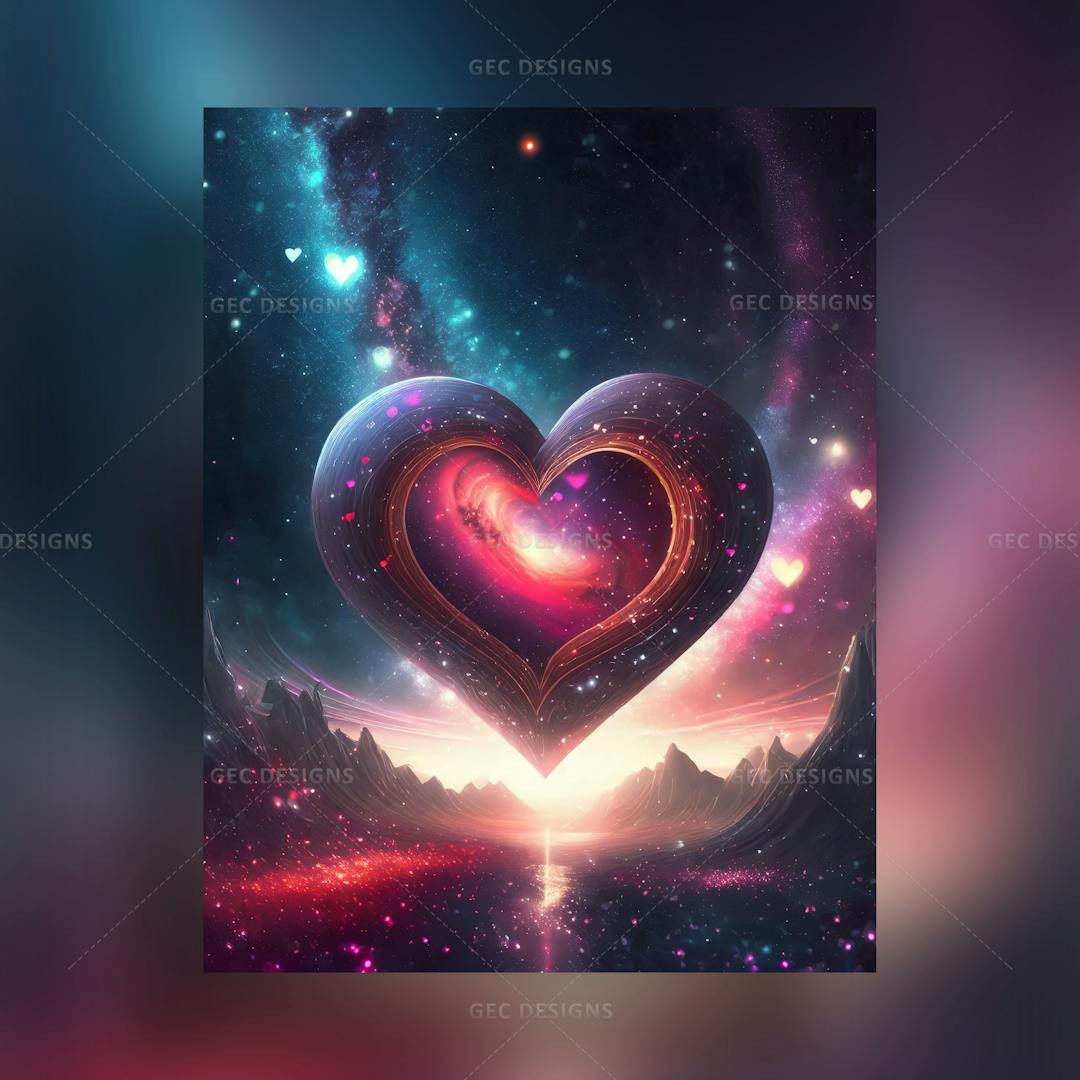 Galaxy heart, Love in space wallpaper image