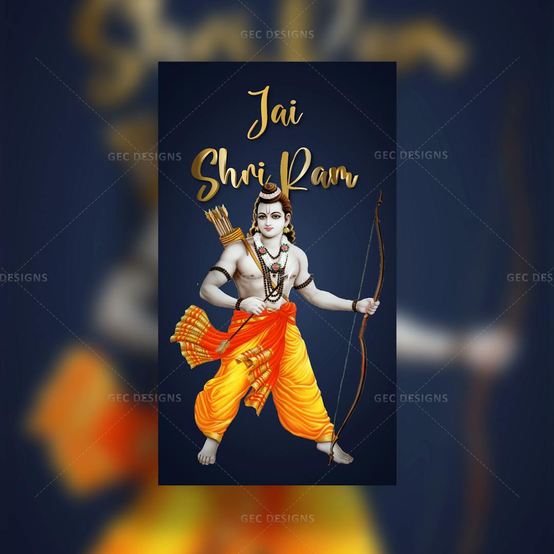 Jai Shri Ram Mobile wallpaper with Bow and Arrow