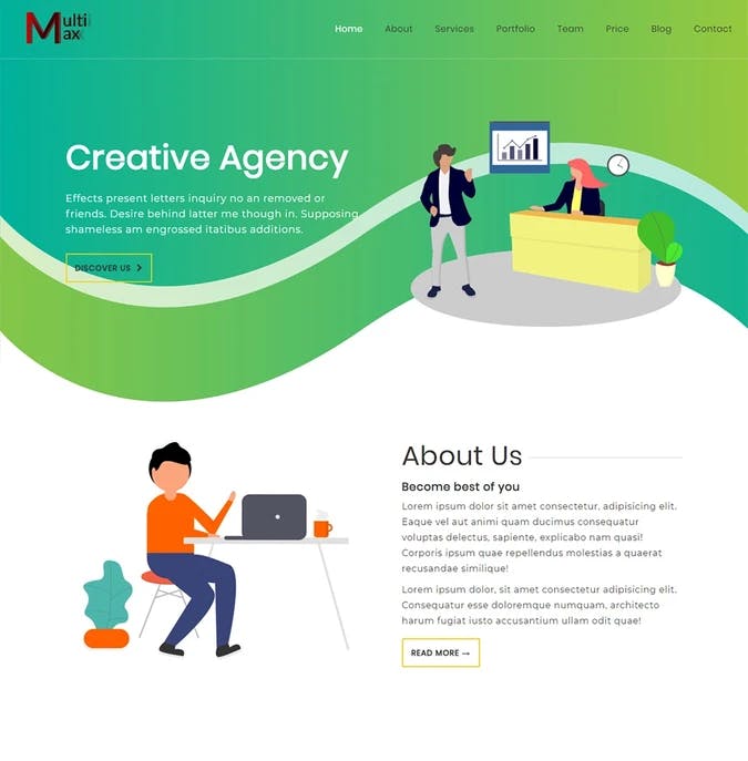 Creative Agency Startup Website Template