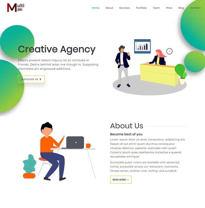 Floating Background Business Website Template