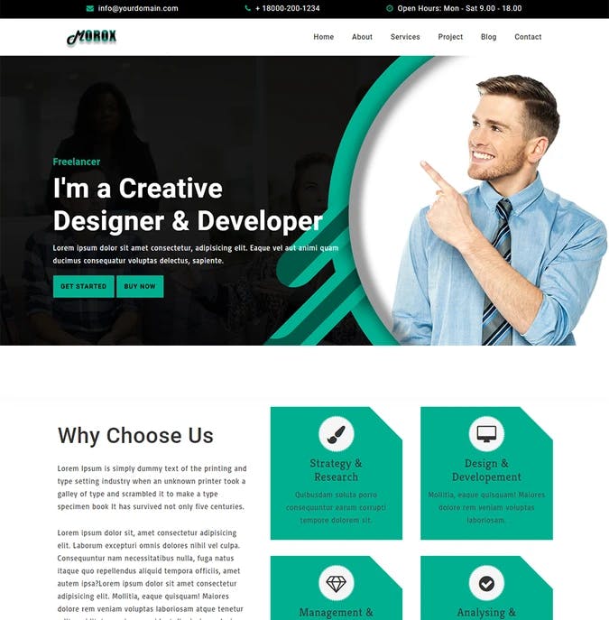 Morox Freelancers and startups business website Template