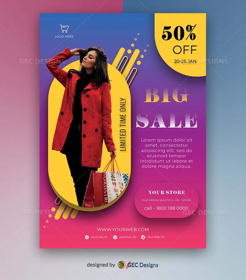Big sale promotion flyer template