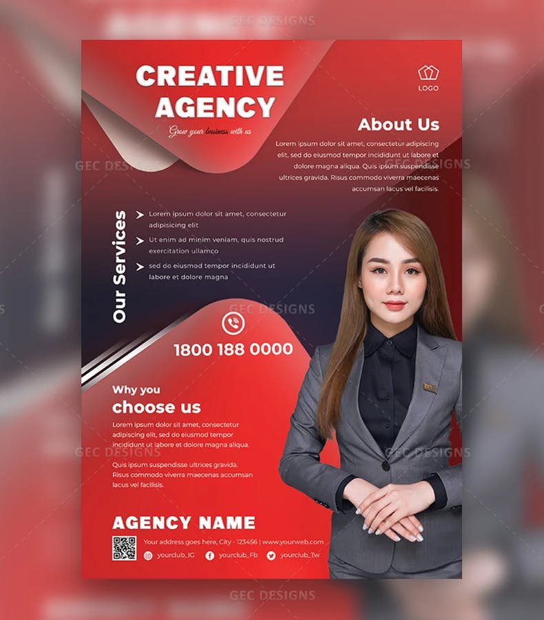 Creative agency modern business flyer template