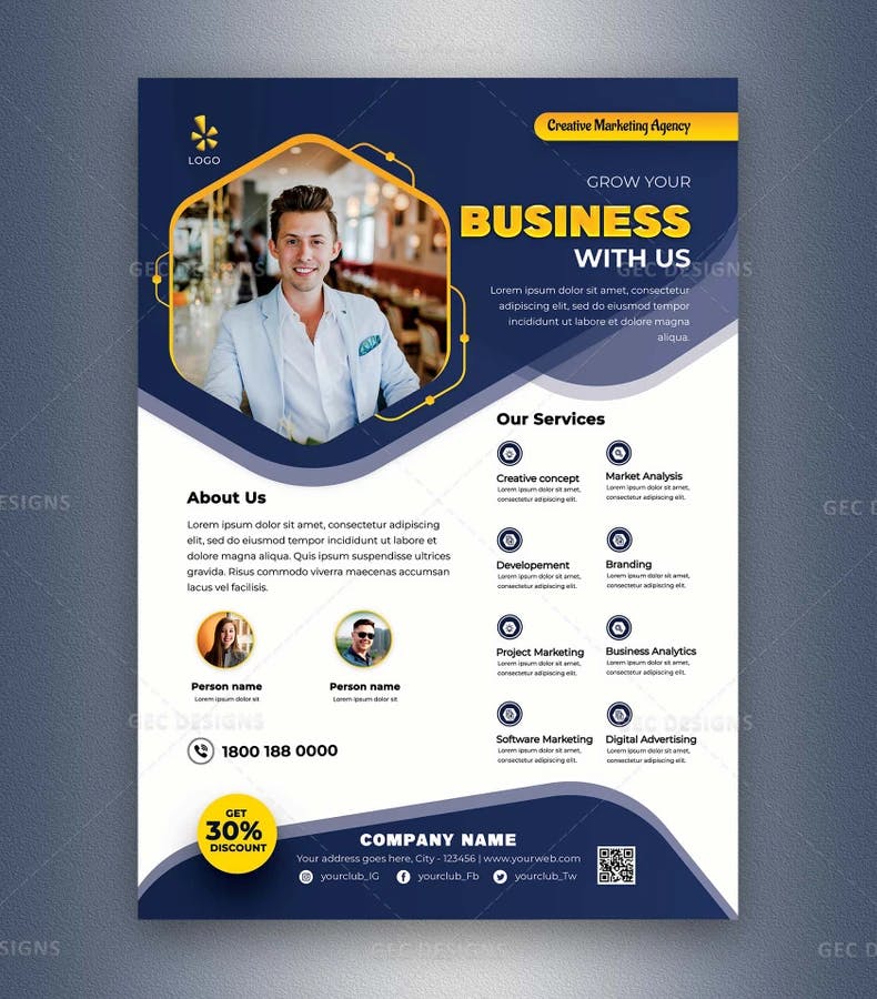 Creative marketing agency pro-business flyer design