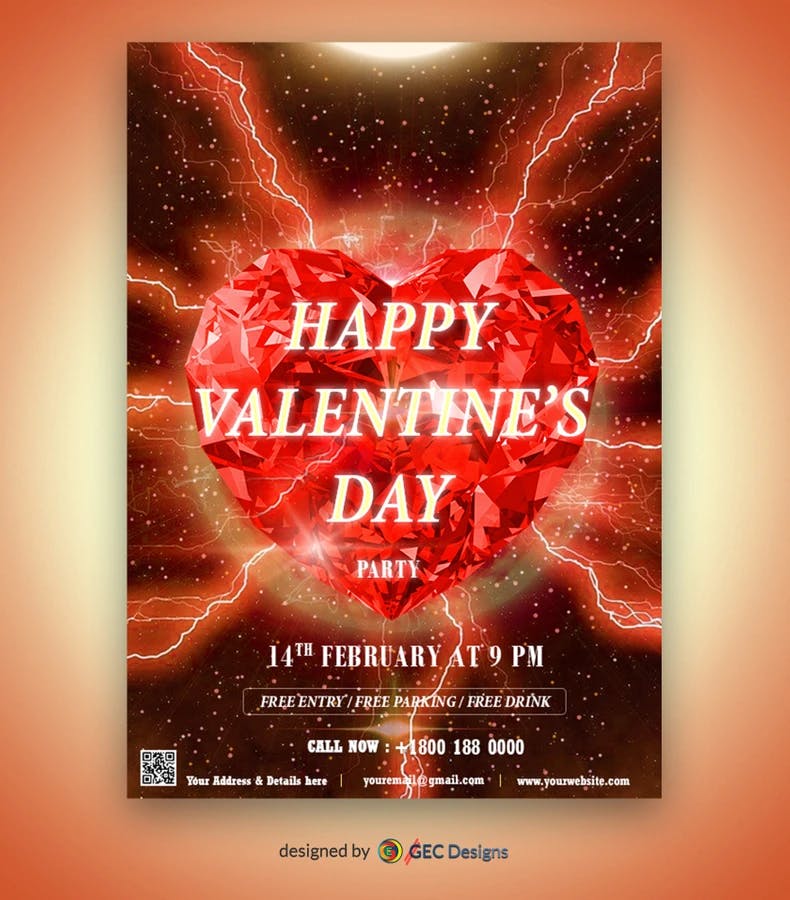 Exclusive Valentines day party Flyer Template