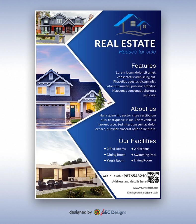 House for sale Real Estate flyer Template
