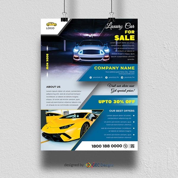Luxury Car showroom promotion flyer design