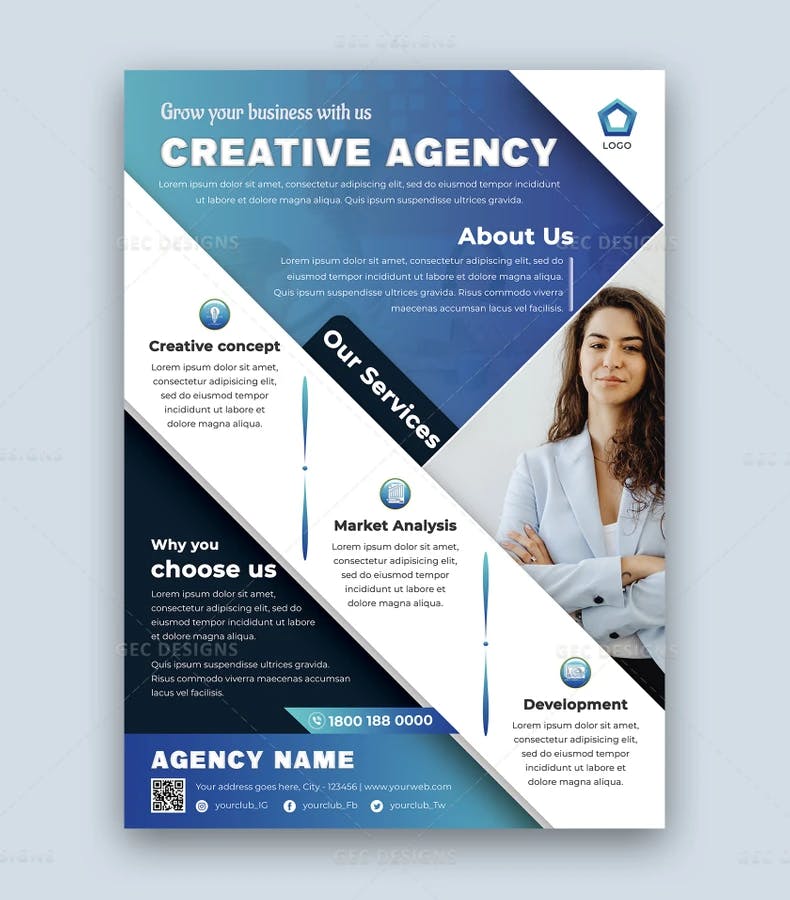 Spectacular creative business flyer template