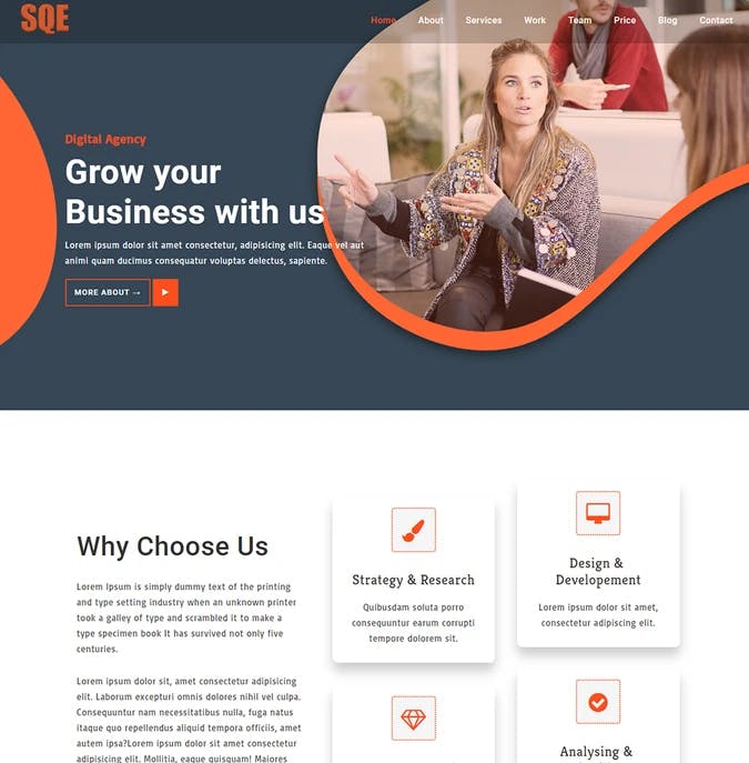 SQE Creative Business Website Template