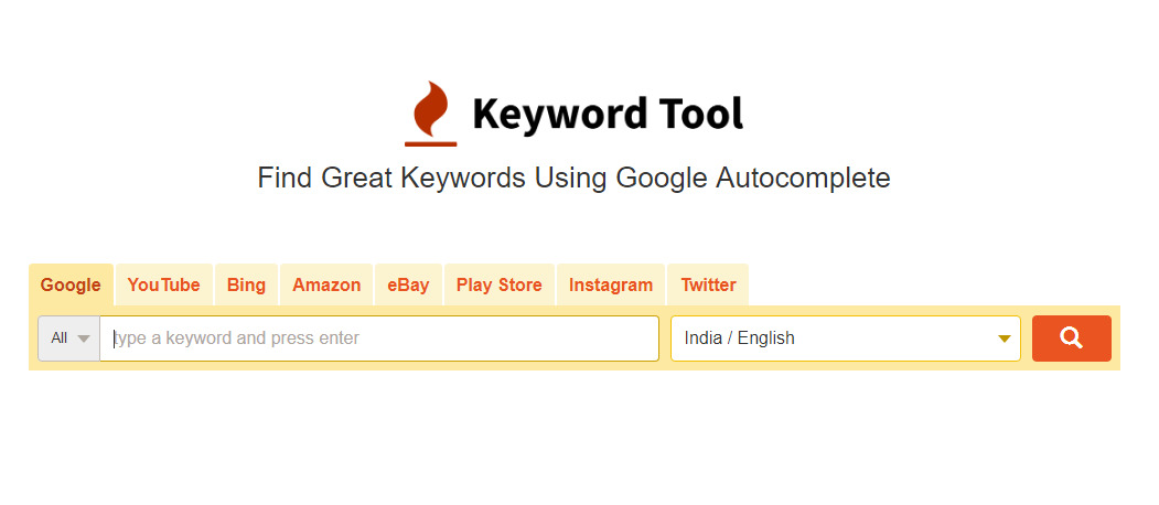 Keyword tool.io keyword research Tool