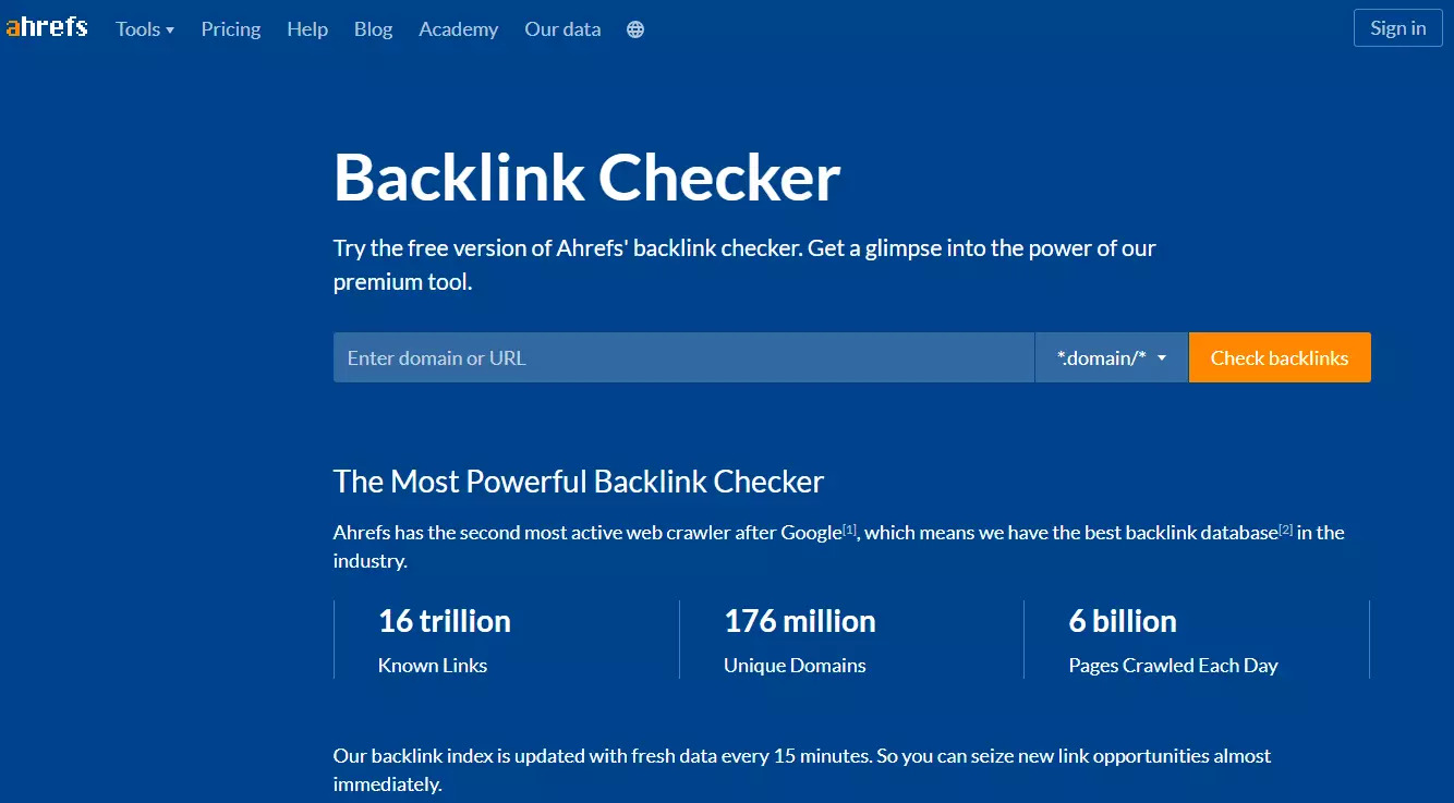 Backlink checker tool