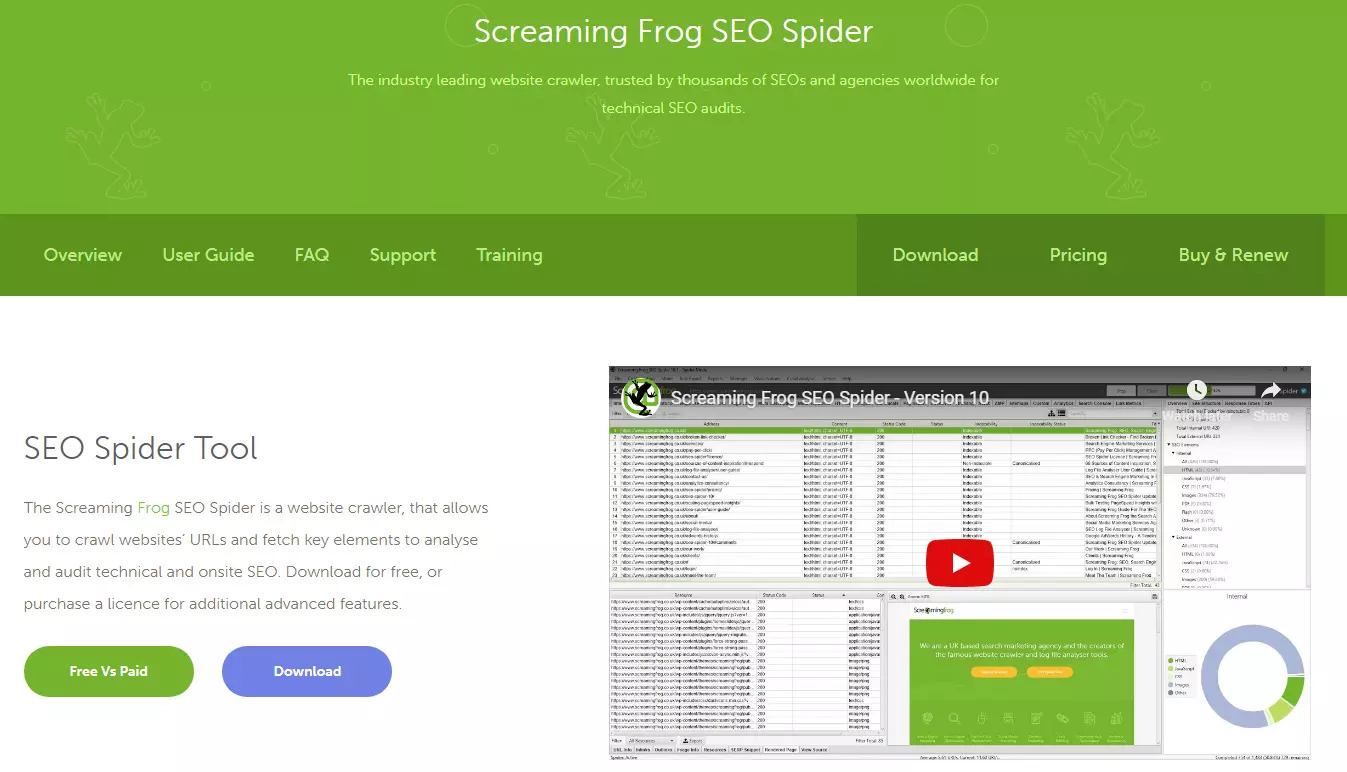 Screaming Frog SEO tool