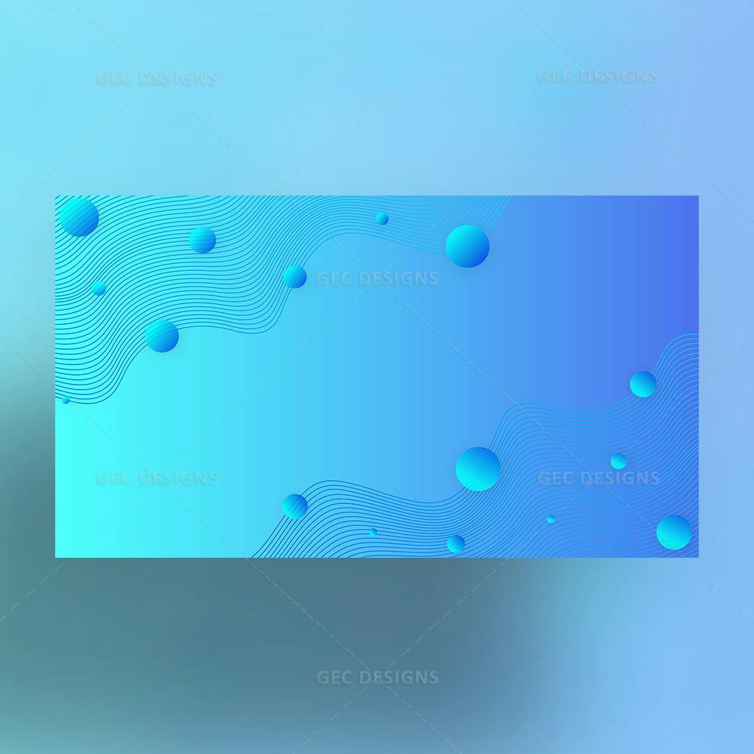 Blue wavy lines and bubbles background template