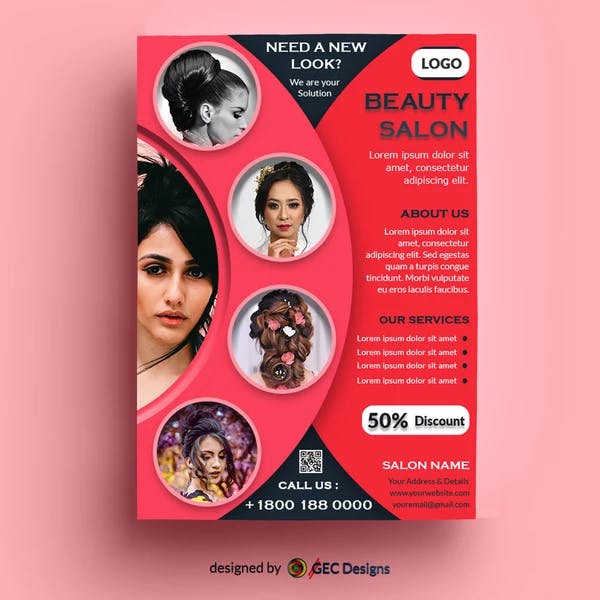 Beauty Salon free Flyer Template