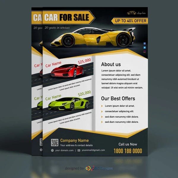 Car and Automotive sales flyer template