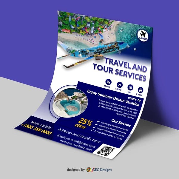 Travel and Tour agency flyer Template