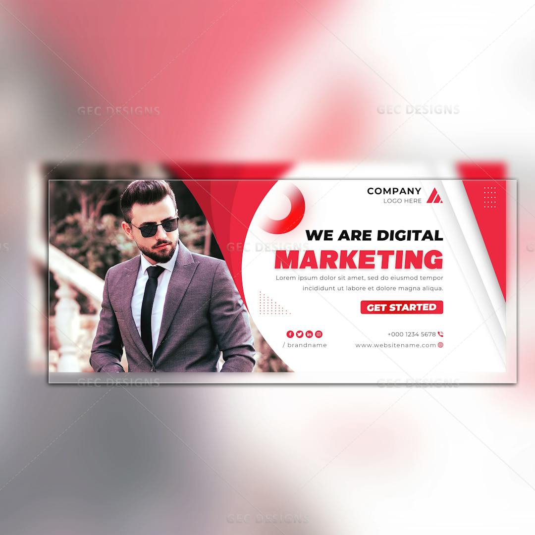 Facebook Cover PSD Template for Digital Marketers